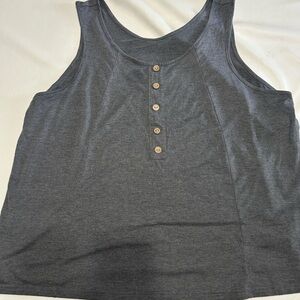 Gray Tank Top Button-Down Women's Top